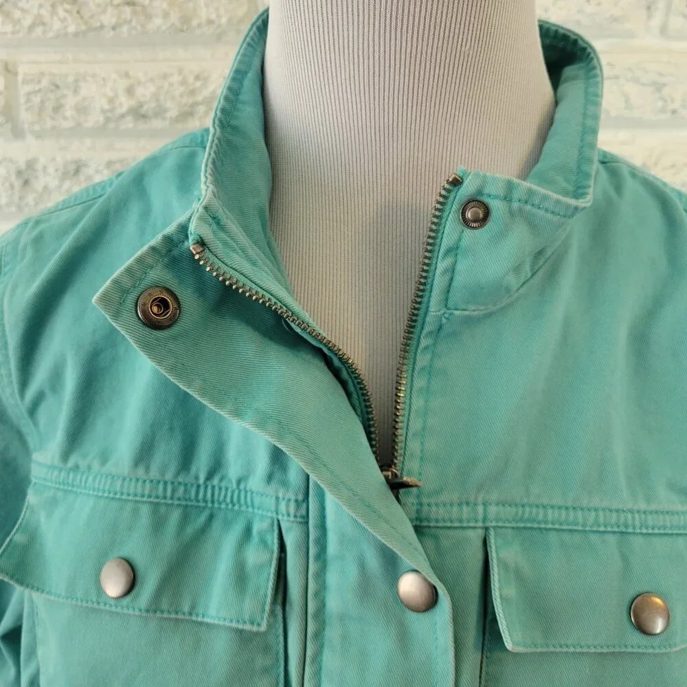 CJ Banks Womens Jacket Extra Large XL Denim Baby Blue Pockets Zip Snap SWE144E - Picture 6 of 10
